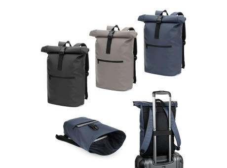 PORTLAND. Roll-Top-Rucksack aus PU mit Laptopfach, 16“