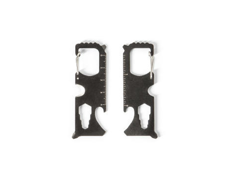 SCREWY. Multifunktionskarte aus Edelstahl mit 8 Funktionen