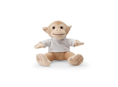 MONKY. Plüschtier in Form eines Affen mit T-Shirt