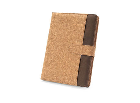 FIELDING. Mappe A5 aus Kork und recyceltem Polyester (100 % rPET) mit abnehmbarem Notizblock