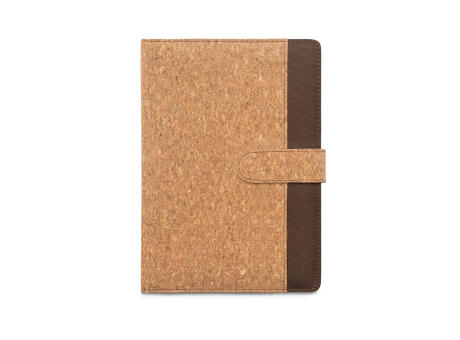 FIELDING. Mappe A5 aus Kork und recyceltem Polyester (100 % rPET) mit abnehmbarem Notizblock