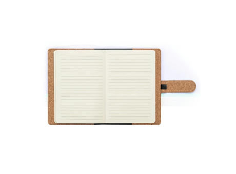 FIELDING. Mappe A5 aus Kork und recyceltem Polyester (100 % rPET) mit abnehmbarem Notizblock