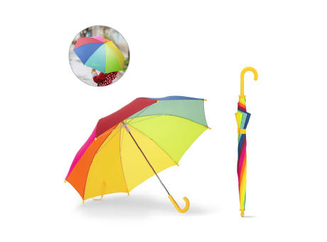 OLIVIA. Kinderregenschirm, 19“, bunt, aus 190T Polyester
