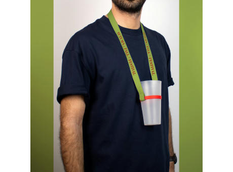 BOLTON. Lanyard aus Polyerster, geeignet für Sublimation, mit Becherhalter aus Silikon