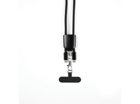 ZEWAIL. Lanyard mit Smartphone-Halterung, USB-C-Kabel und verschiedenen Adaptern aus recyceltem ABS und recyceltem TPE