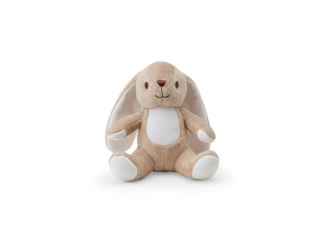 BUGS. Plüschtier aus Polyester in Form eines Hasen, mit Stoff, der sich zur Personalisierung eignet