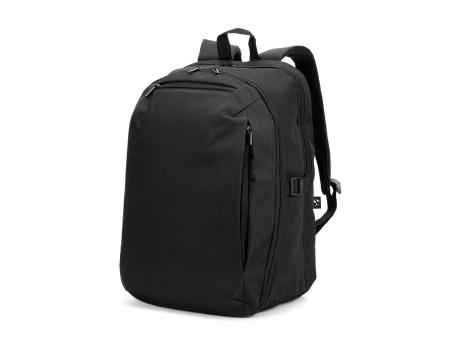 UDINE. Rucksack mit komplett öffnendem Fach aus recyceltem 300D Polyester, 16"