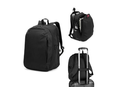 UDINE. Rucksack mit komplett öffnendem Fach aus recyceltem 300D Polyester, 16"