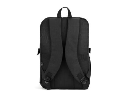 UDINE. Rucksack mit komplett öffnendem Fach aus recyceltem 300D Polyester, 16"