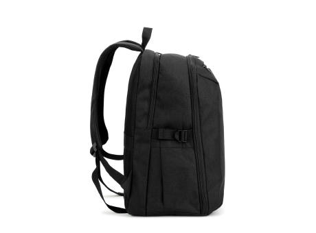 UDINE. Rucksack mit komplett öffnendem Fach aus recyceltem 300D Polyester, 16"