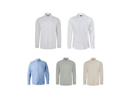 VL PRITHVI MAN. Hemd Oxford (180 g/m²) für Herren, aus Baumwolle (50 %), Polyester (45 %) und Elasthan (5 %)