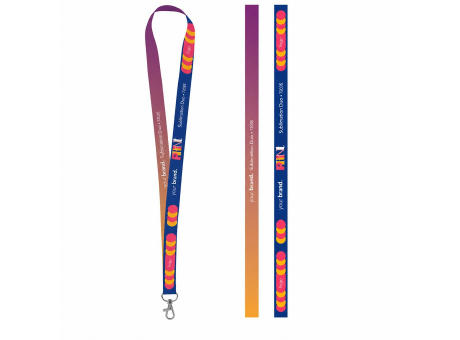 Gedrucktes Muster von Lanyard SUBLIMATION Long II (20 mm) aus Polyester
