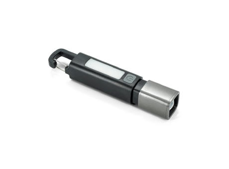 WIGGINS. ABS-Taschenlampe mit einer 2-W-LED-Leuchte (53 Lumen) an der Vorderseite und einer COB-Leuchte (53 Lumen) an der Oberseite