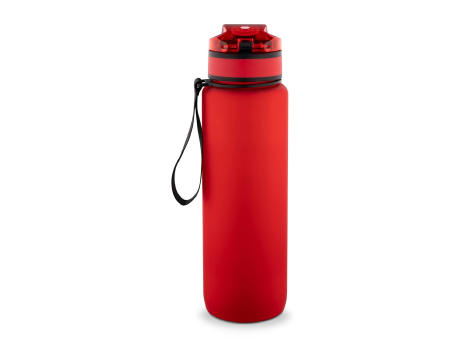 ERIKSSON. Flasche aus recyceltem PET (100 % rPET) mit motivierenden Sprüchen und Zeitmarkierungen, die zum Wassertrinken anregen