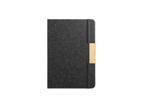 MÁRQUEZ. Notizbuch im Format A5 mit festem Einband aus 100 % recyceltem PET-Gewebe und linierten Seiten aus 100% recyceltem Papier