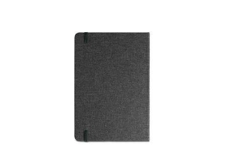 MÁRQUEZ. Notizbuch im Format A5 mit festem Einband aus 100 % recyceltem PET-Gewebe und linierten Seiten aus 100% recyceltem Papier