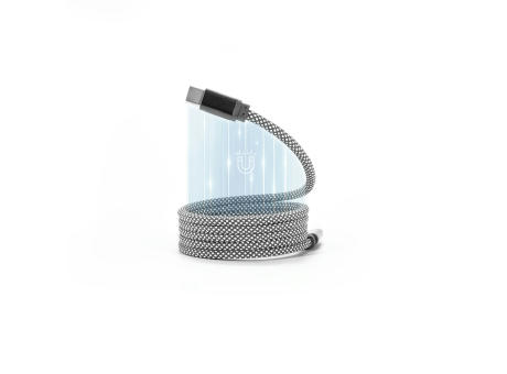 NADELLA. USB-C-zu-USB-C-Kabel mit geflochtenem Polyesterkabel (60 W) und einem Magnetsystem zum einfachen Aufwickeln