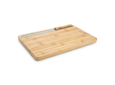CATCHER. Brotschneidebrett aus Bambus, inklusive Messer