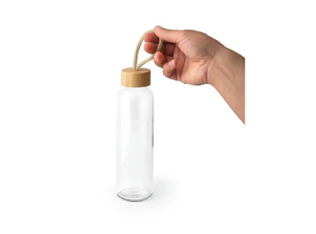 CROSBY. Glasflasche mit Bambusdeckel, 520 ml