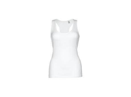 THC TIRANA WH. Ärmelloses Damen-T-Shirt aus Baumwolle. Farbe Weiß