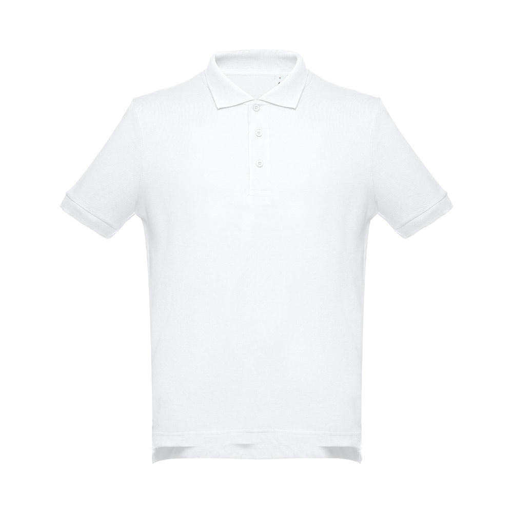 THC ADAM WH. Kurzärmeliges Poloshirt aus Baumwolle für Herren. Weiße Farbe