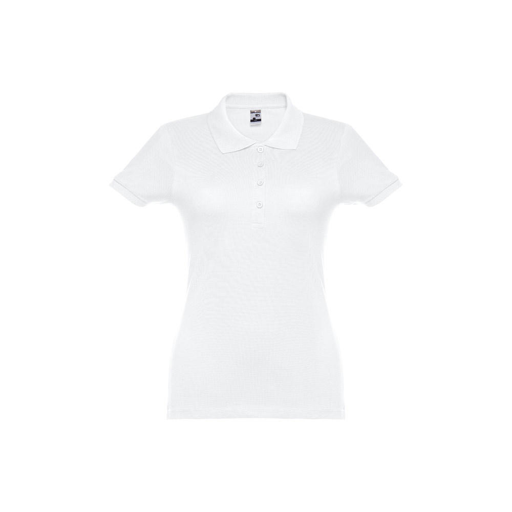 THC EVE WH. Kurzarm-Poloshirt mit Gürtel für Damen aus kardierter Baumwolle