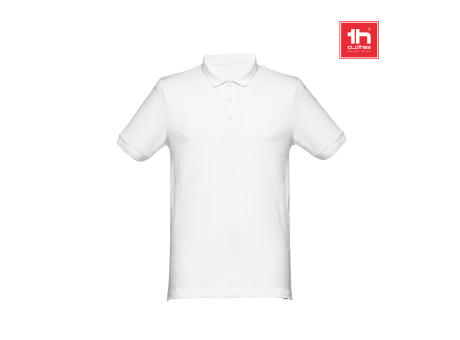 THC MONACO WH. Kurzarm-Poloshirt für Herren aus kardierter Baumwolle