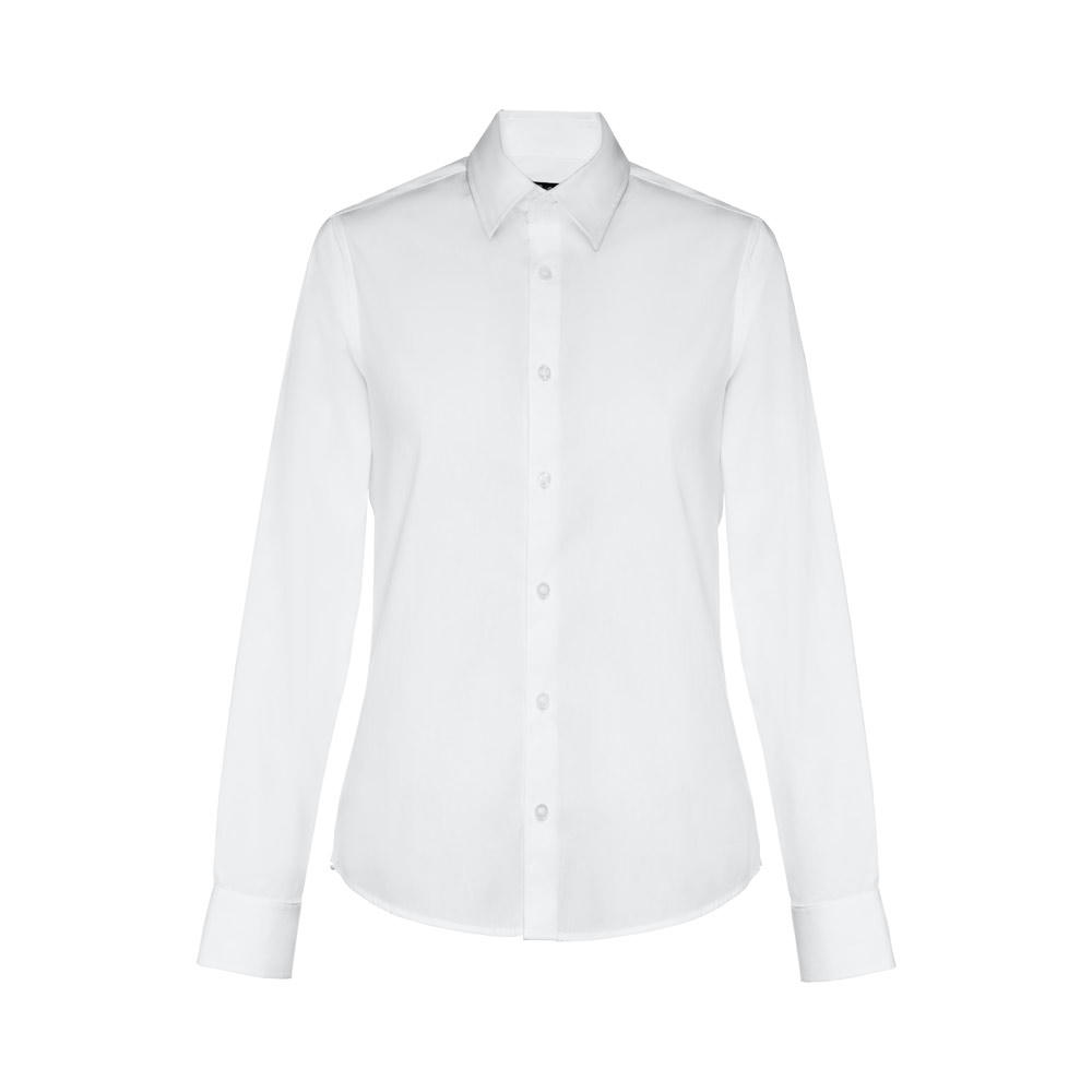 THC PARIS WOMEN WH. Langärmeliges Popeline-Hemd für Frauen. Weiße Farbe