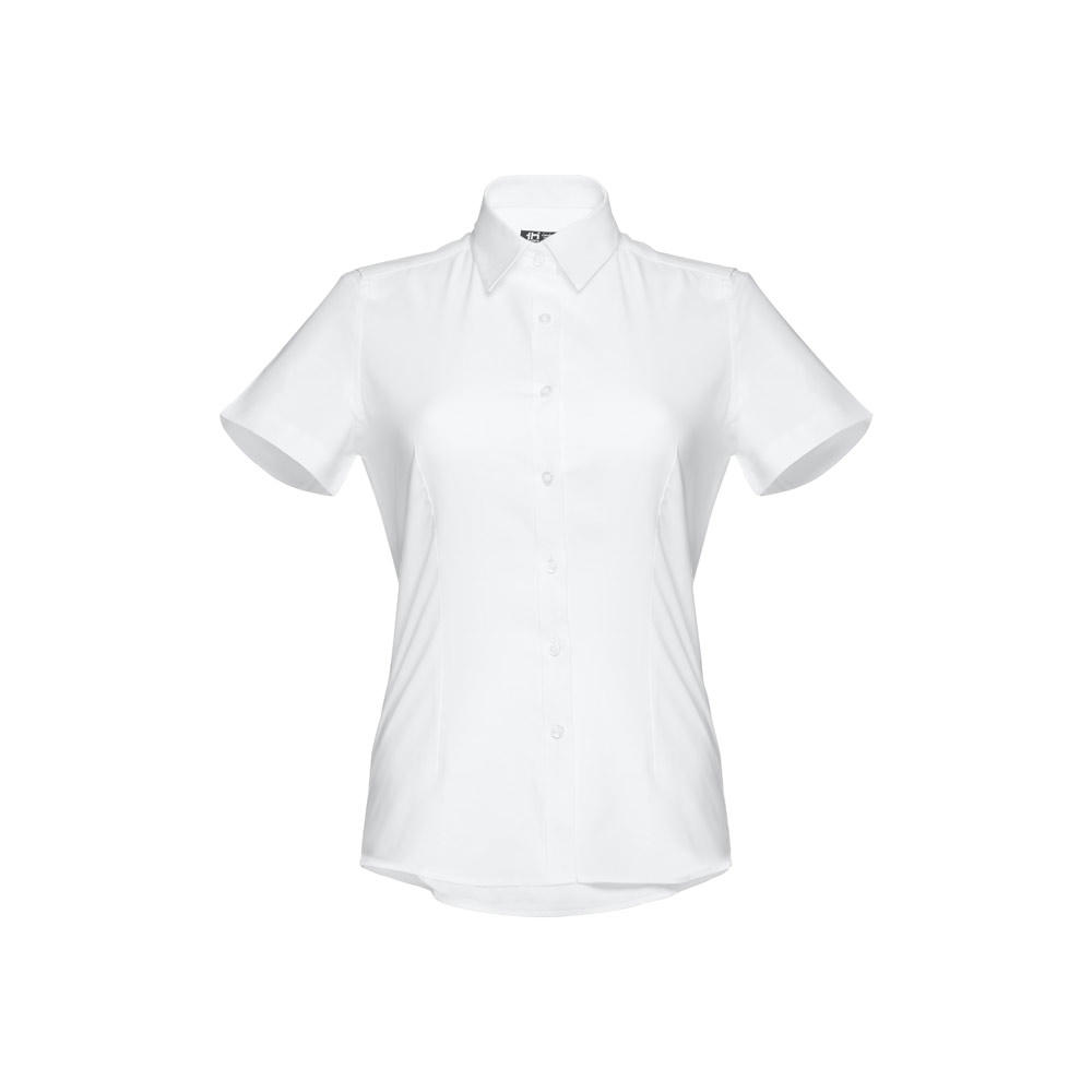 THC LONDON WOMEN WH. Kurzärmeliges Oxford-Hemd für Damen. Weiße Farbe
