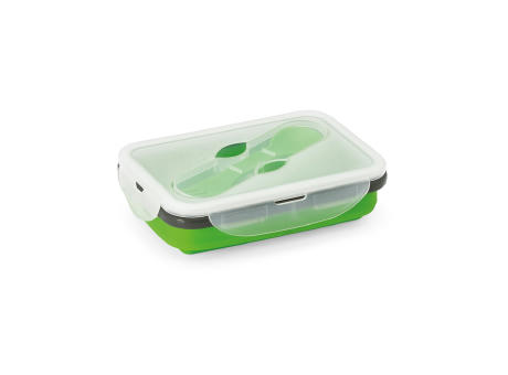 SAFFRON. Lunchbox. Faltbare hermetische Frischhaltebox aus Silikon und PP 640 mL