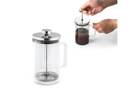 JENSON. Kaffeemaker aus Borosilikatglas und Edelstahl, 600 ml