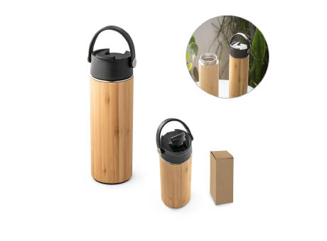 LAVER. Thermosflasche aus Bambus, Edelstahl und PP 440 ml