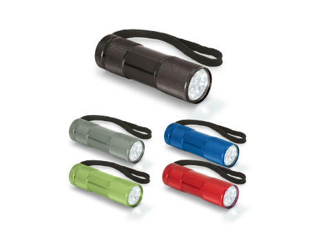 FLASHY. Taschenlampe aus Aluminium mit 9-LEDs