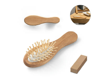 DERN. Haarbürste aus Holz mit Bambusborsten