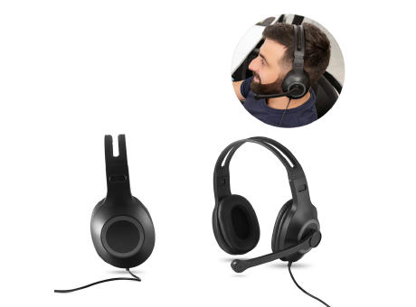 KILBY. Verstellbarer Kopfhörer mit Mikrofon aus ABS und PP