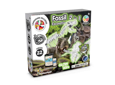 2 in 1 Fossil Excavation Kit I. Lernspiel für Kinder