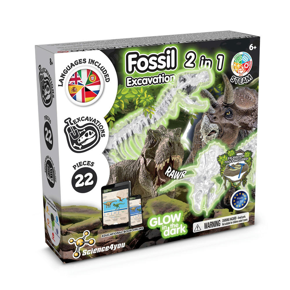 2 in 1 Fossil Excavation Kit II. Lernspiel lieferung inklusive einer kraftpapiertasche (90 g/m²)