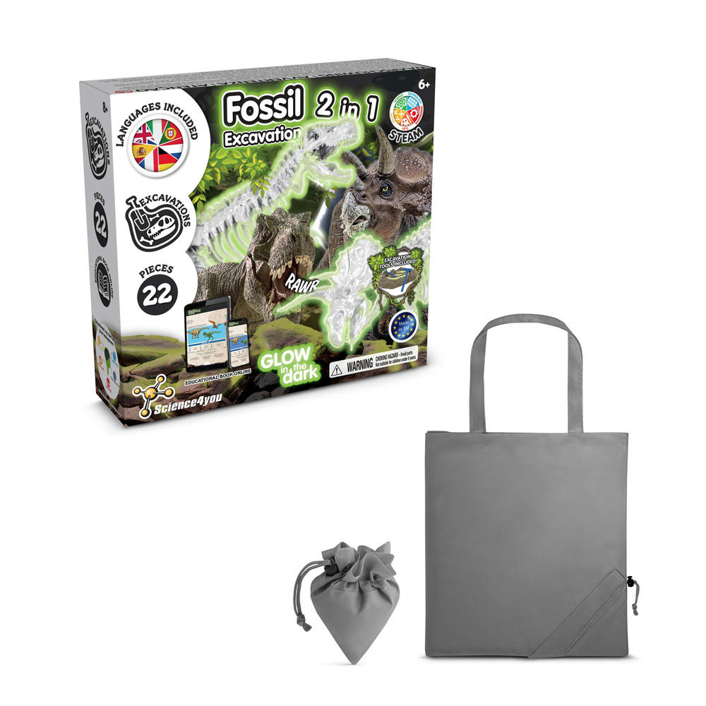 2 in 1 Fossil Excavation Kit V. Lernspiel lieferung inklusive einer faltbaren geschenktasche aus 190T