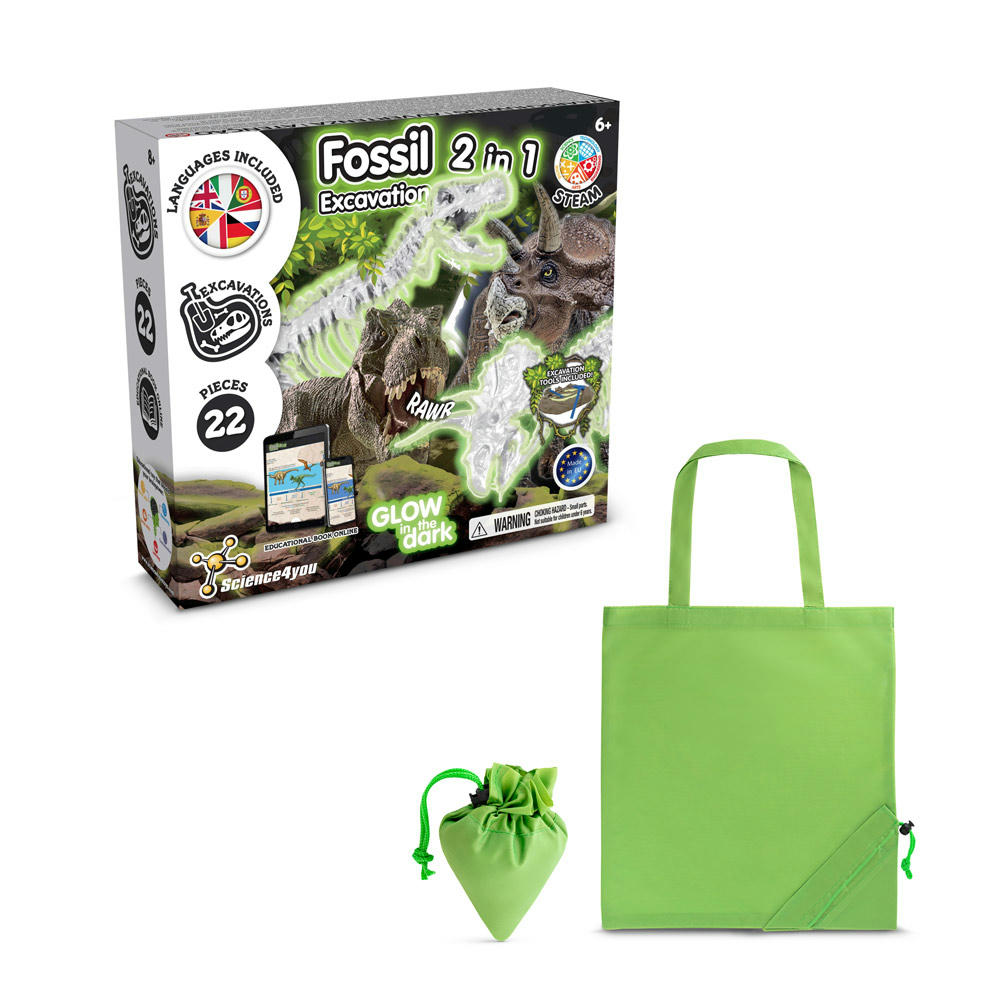 2 in 1 Fossil Excavation Kit V. Lernspiel lieferung inklusive einer faltbaren geschenktasche aus 190T