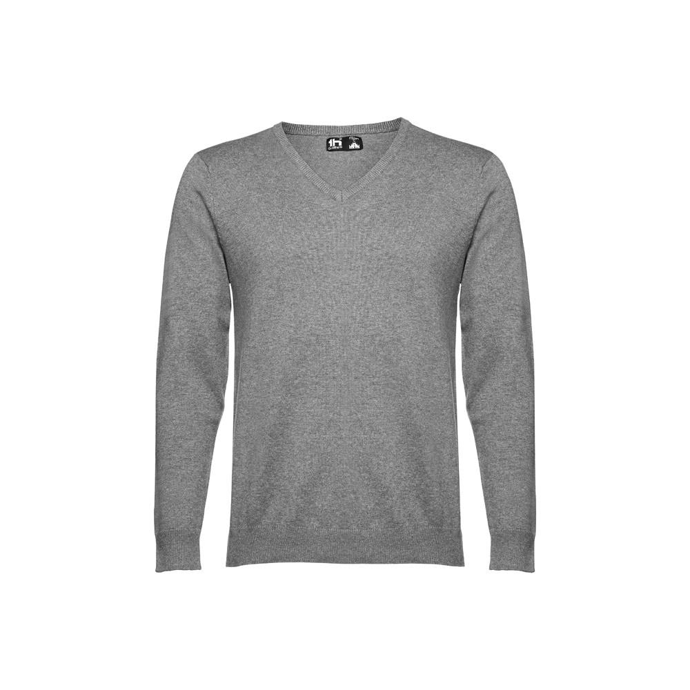 THC MILAN. Herren-Pullover mit V-Ausschnitt aus Baumwolle und Polyamid