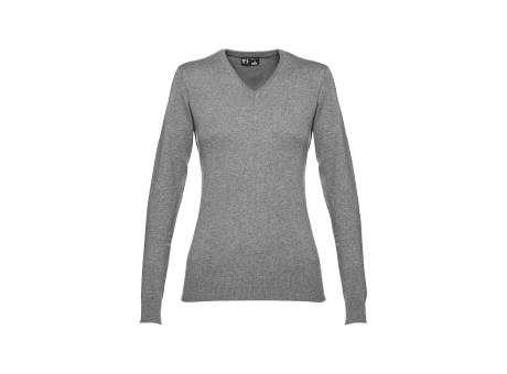 THC MILAN WOMEN. Pullover mit V-Ausschnitt für Damen aus Baumwolle und Polyamid