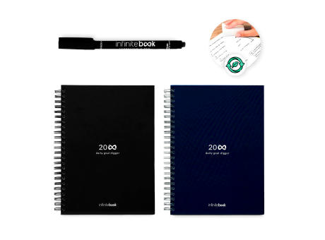 STARTER KIT INFINITE PLANNER A5. Set bestehend aus einem "Infinity Tagebuch", Reinigungsset, Marker und Markerhalter