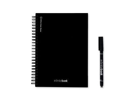 STARTER KIT INFINITEBOOK A5. Kit bestehend aus einem "Infinitebook", Reinigungsset, Marker und Markerhalter