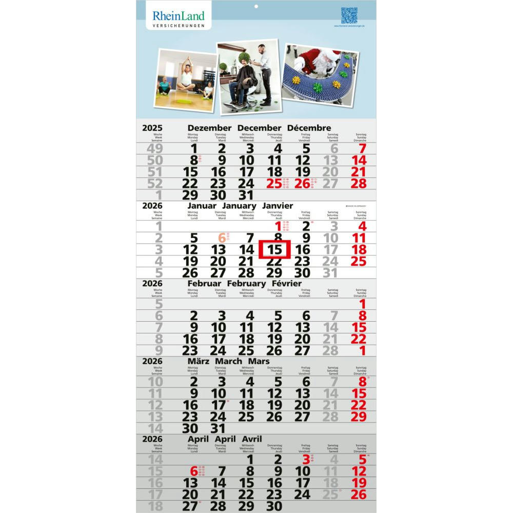 5-Monatskalender Quintus 5 Bestseller (Einblatt)