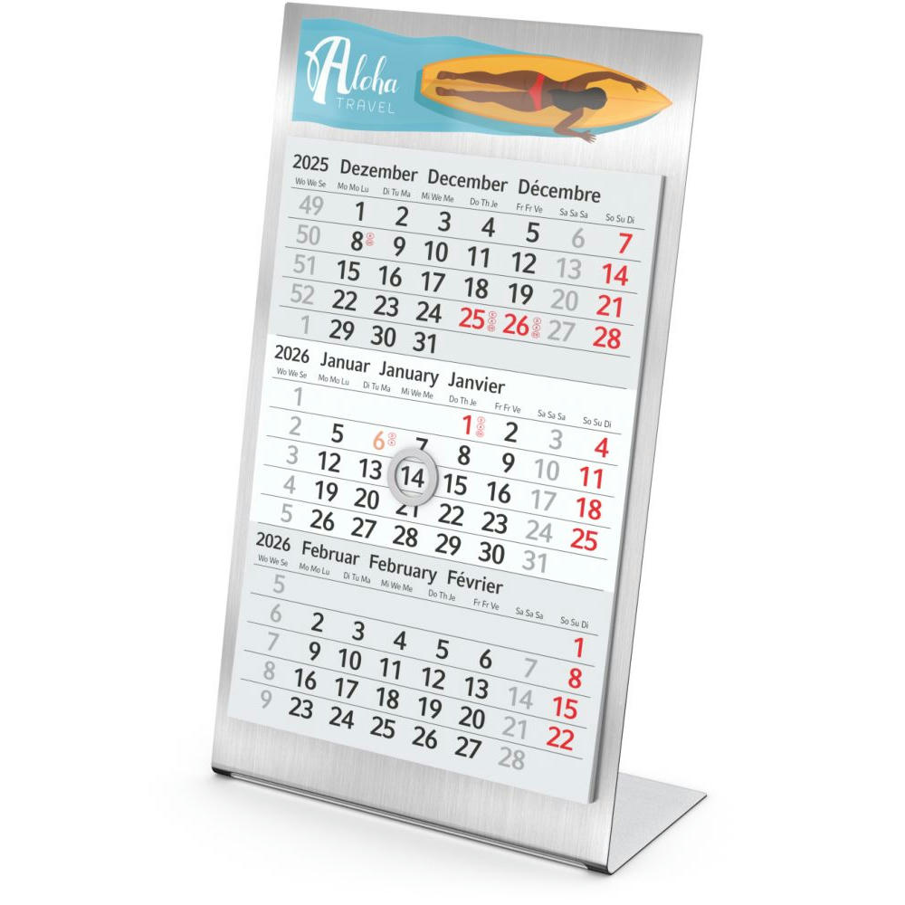 Tischkalender Desktop 3 Steel Bestseller