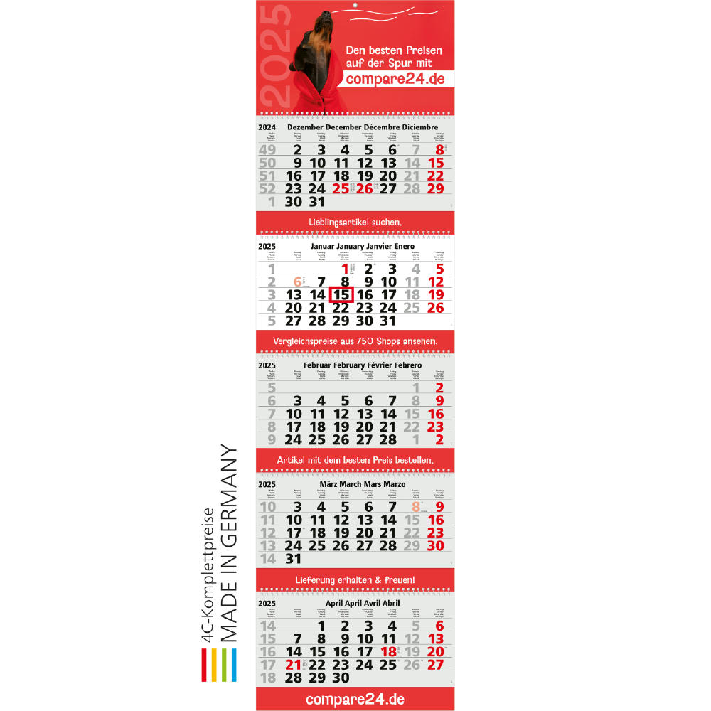 5-Monatskalender Grande Wire-O 5 Bestseller (Mehrblock)