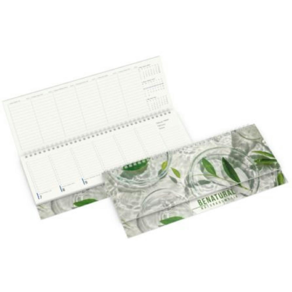 Tisch-Querkalender Compact RECYCLING 1 Woche = 2 Seiten 8–20 Uhr