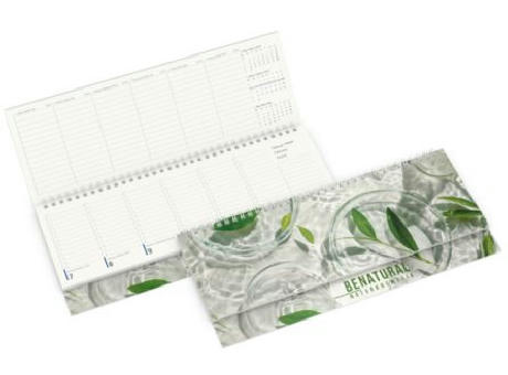 Tisch-Querkalender Compact RECYCLING 1 Woche = 2 Seiten 8–20 Uhr