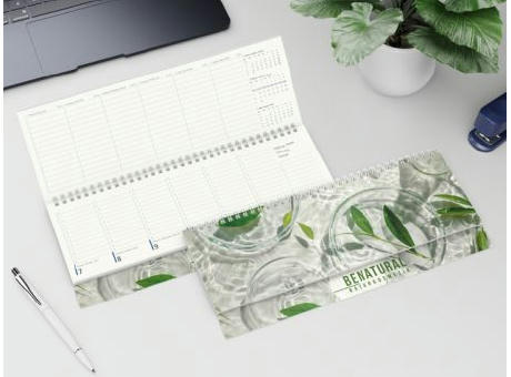 Tisch-Querkalender Compact RECYCLING 1 Woche = 2 Seiten 8–20 Uhr