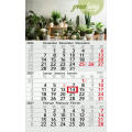 3-Monatskalender Einblatt Budget 3 RECYCLING Schrift modern